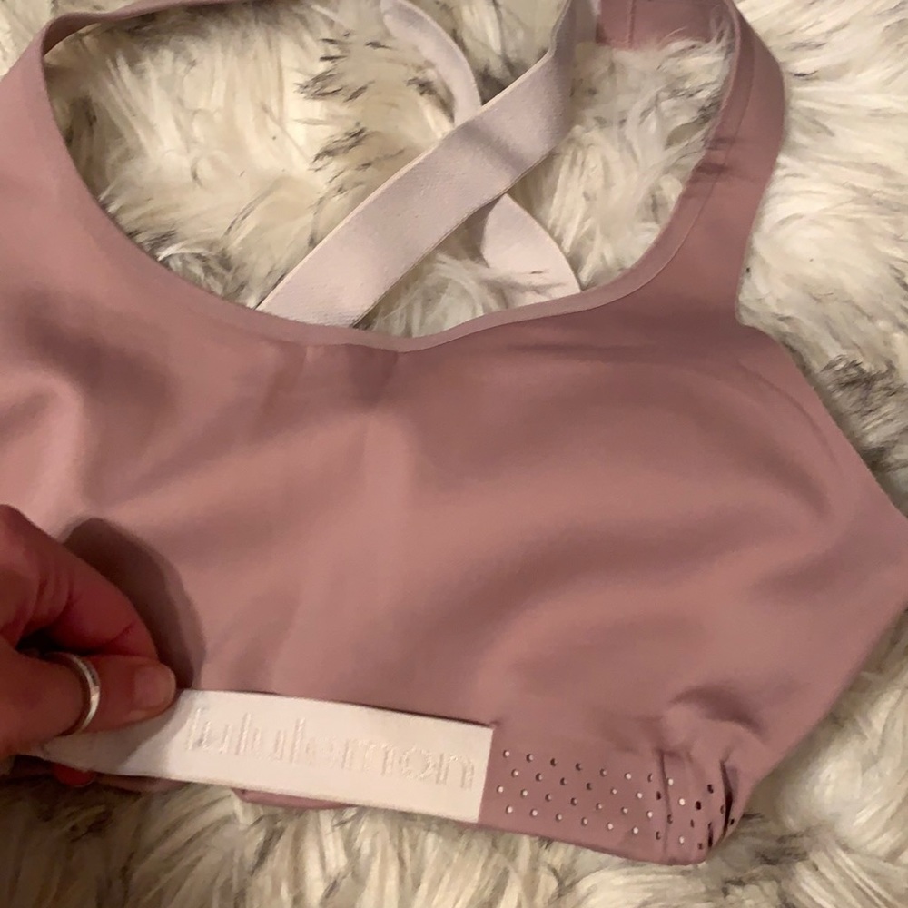 lululemon athletica Blush Pink Sports Bra with White Straps